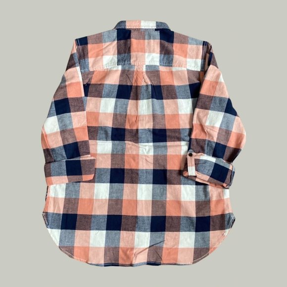 NWT Wind River Peach Plaid Flannel Button Front Shirt - Picture 7 of 7